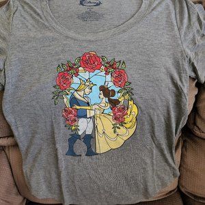 Ladies' Beauty and the Beast stained glass t-shirt